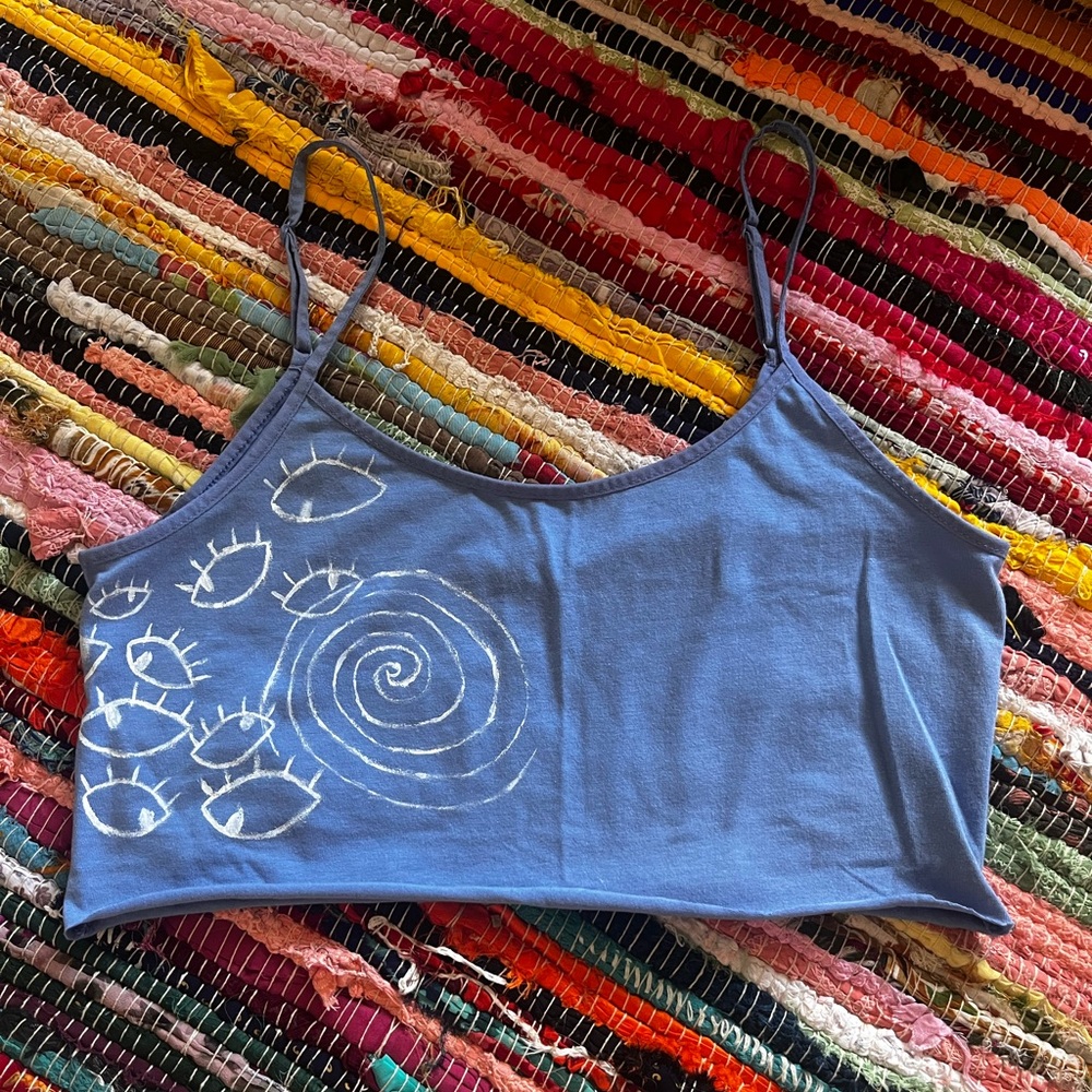 hand-painted trippy tank top